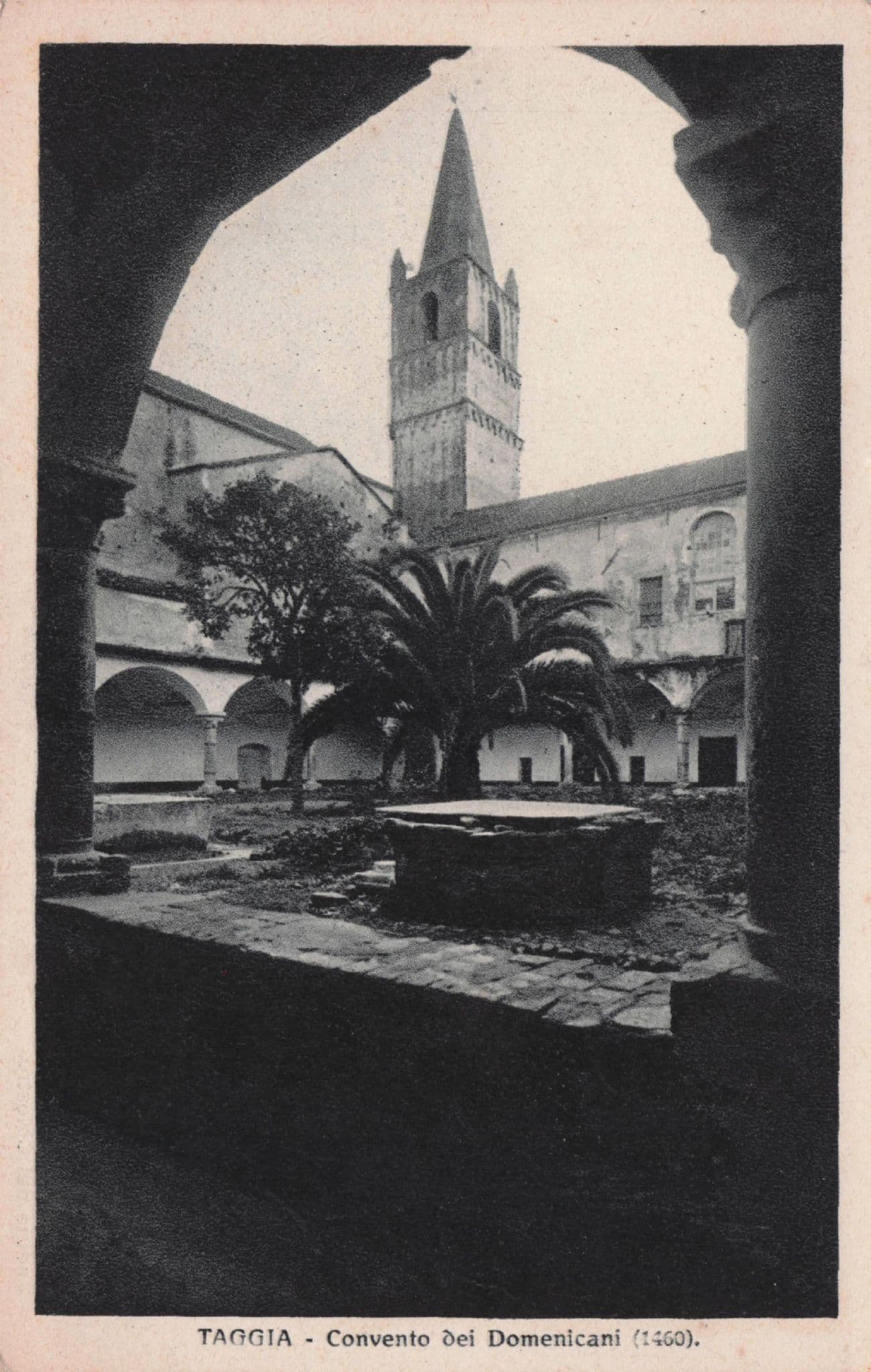 Taggio Convent Through A Dark Archway Antique Italy Postcard