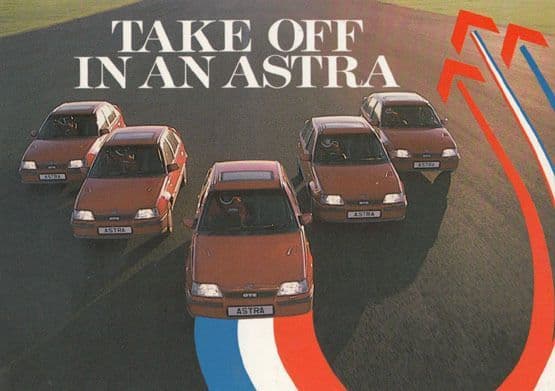 Take Off In An Astra Car Advertising Postcard