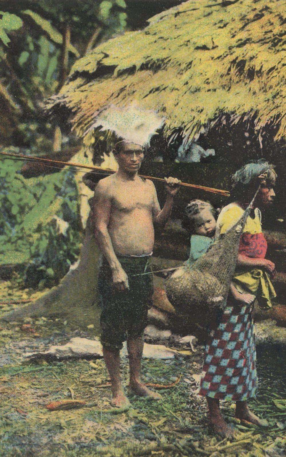 Talamanca Indians Going Fishing Antique Costa Rica Postcard