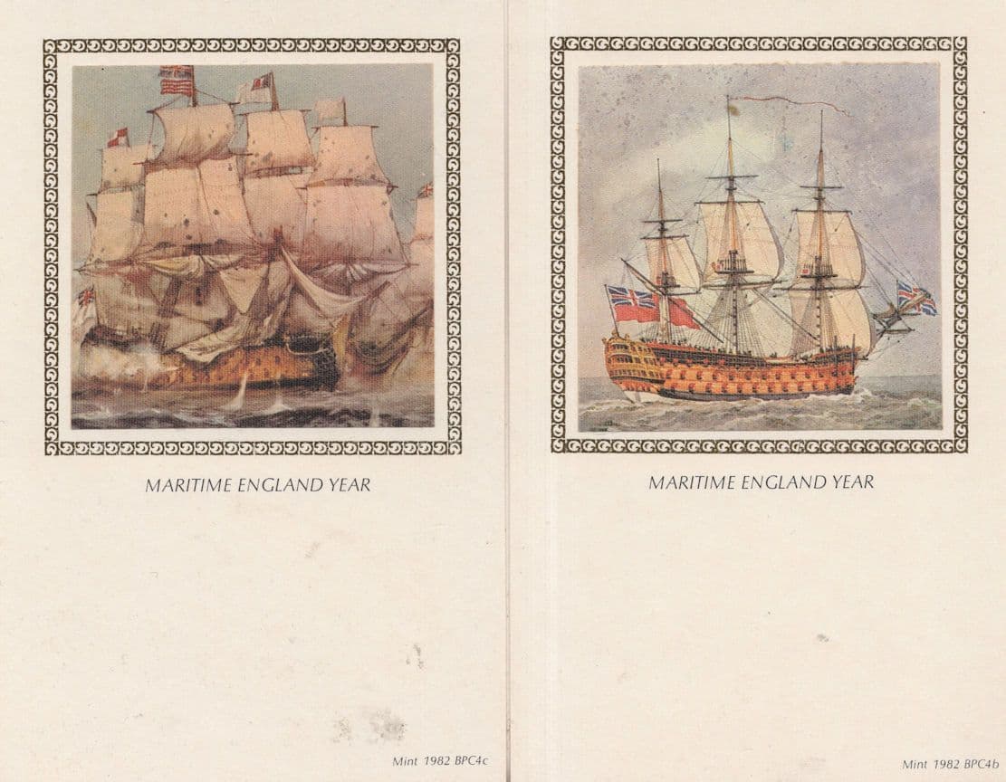 Tall Ships Maritime England Year Benham 2x Postcard s