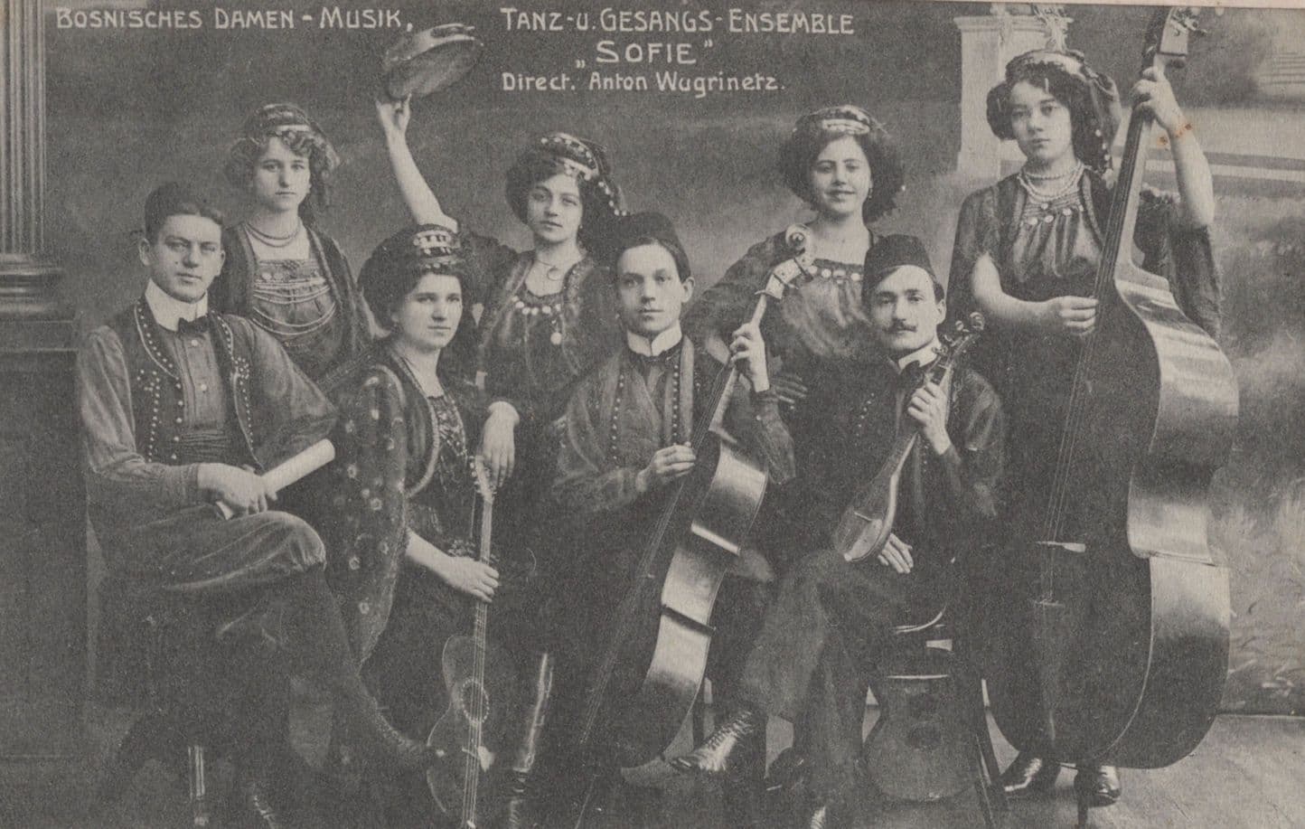 Tane Oesangs Ensemble Sofie Bosnisches Damen German Muzik Band Postcard
