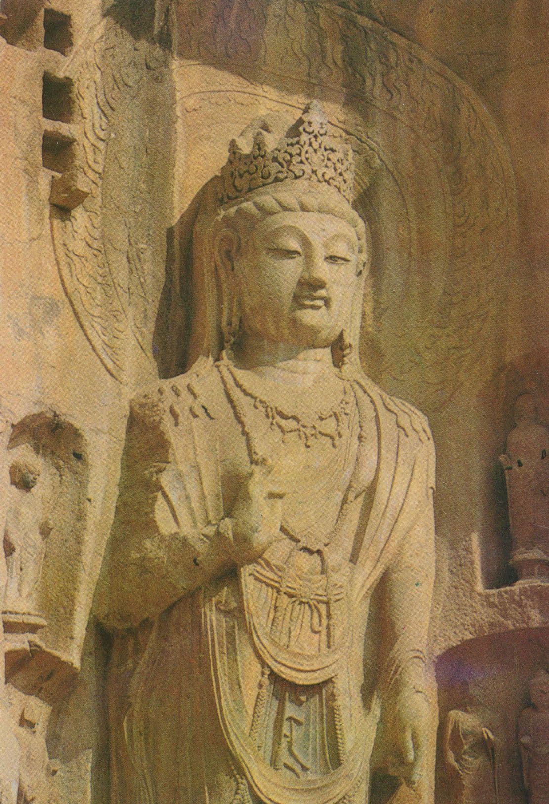 Tang Dynasty 672AD Fenfxian Temple Chinese Statue Postcard