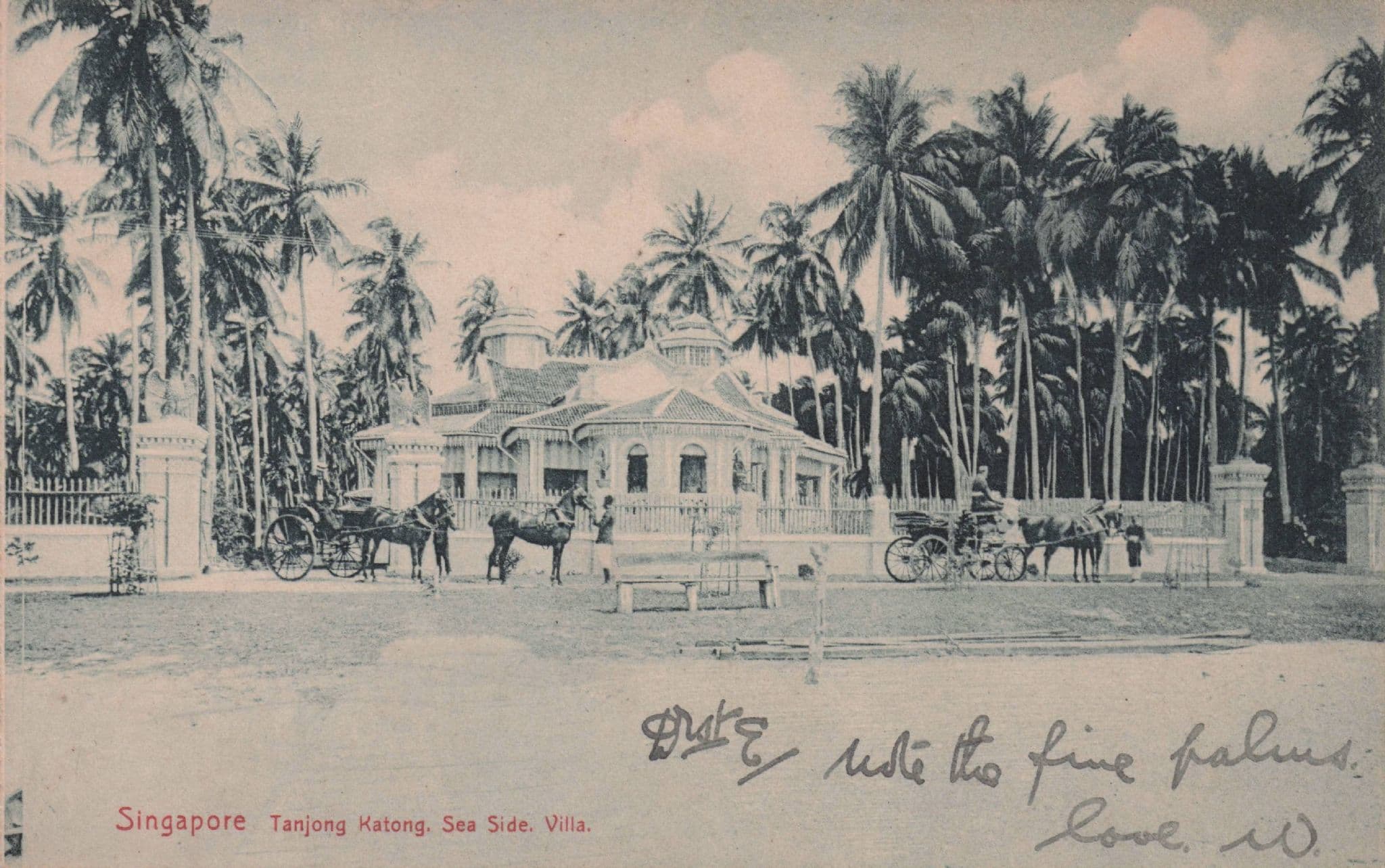 Tanjong Katong Road Sea Side Villa Singapore Old Postcard