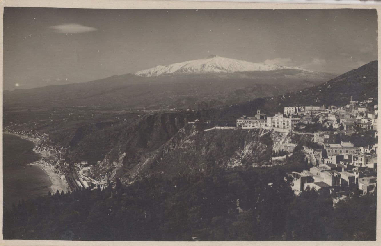 Taormina Mountain Hotel Antique Italian Postcard