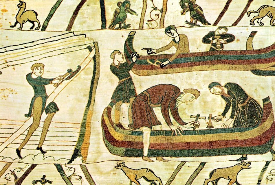 Tapisserie de Bayeux Building The Invasion Fleet Postcard