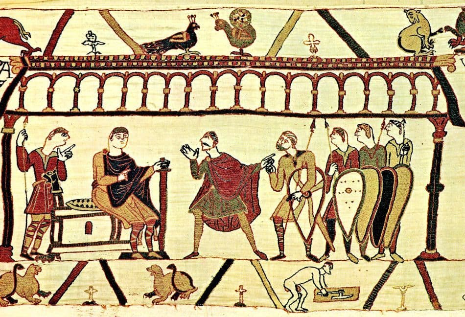 Tapisserie de Bayeux William Receives Harold Formally At His Castle Postcard