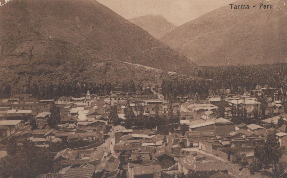 Tarma Peru Antique Aerial Postcard