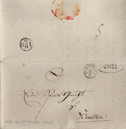 Tarnowitz Silesia Poland Polish Antique 1835 Victorian Letter Document