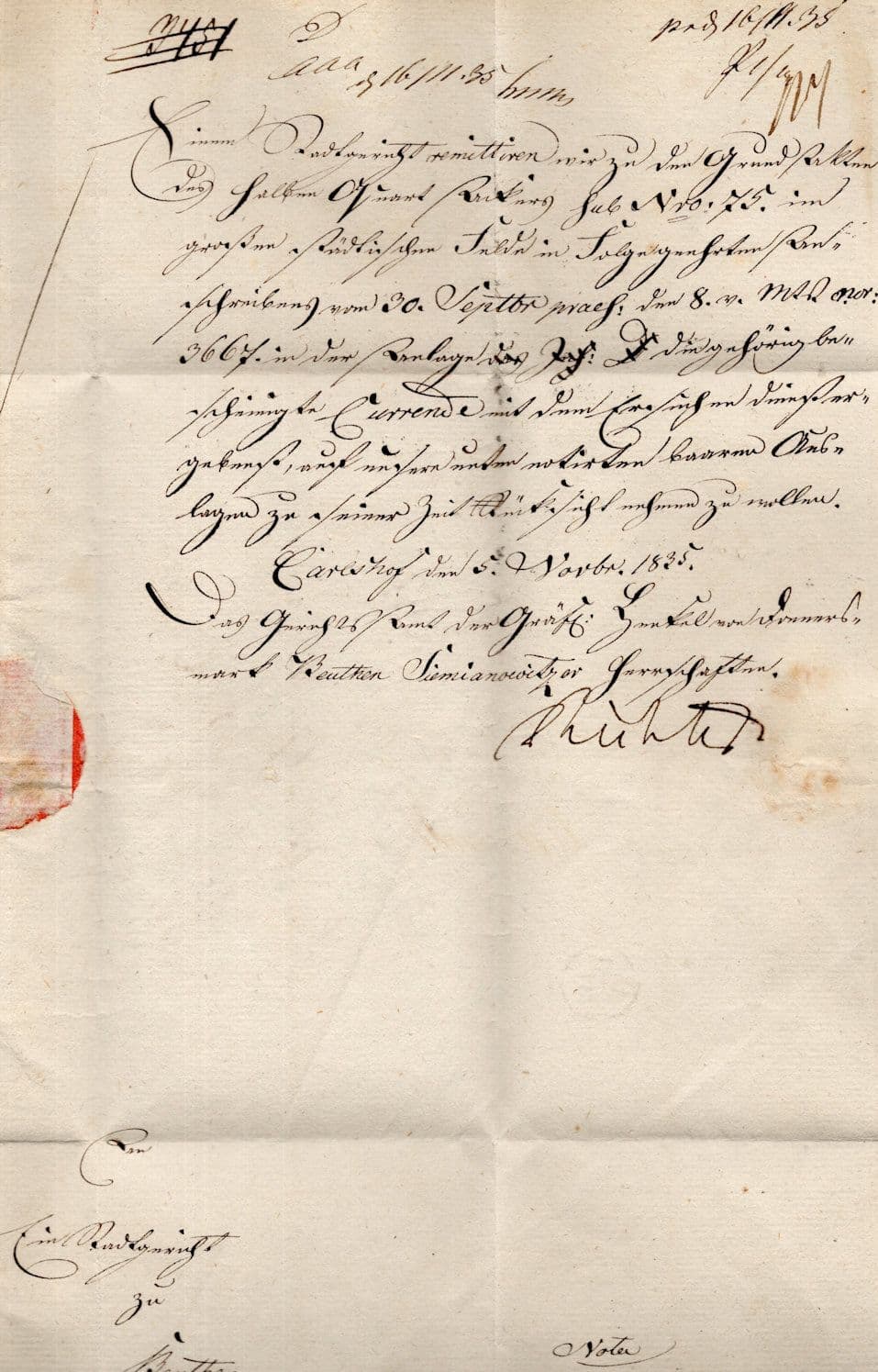 Tarnowitz Silesia Poland Polish Antique 1835 Victorian Letter Document