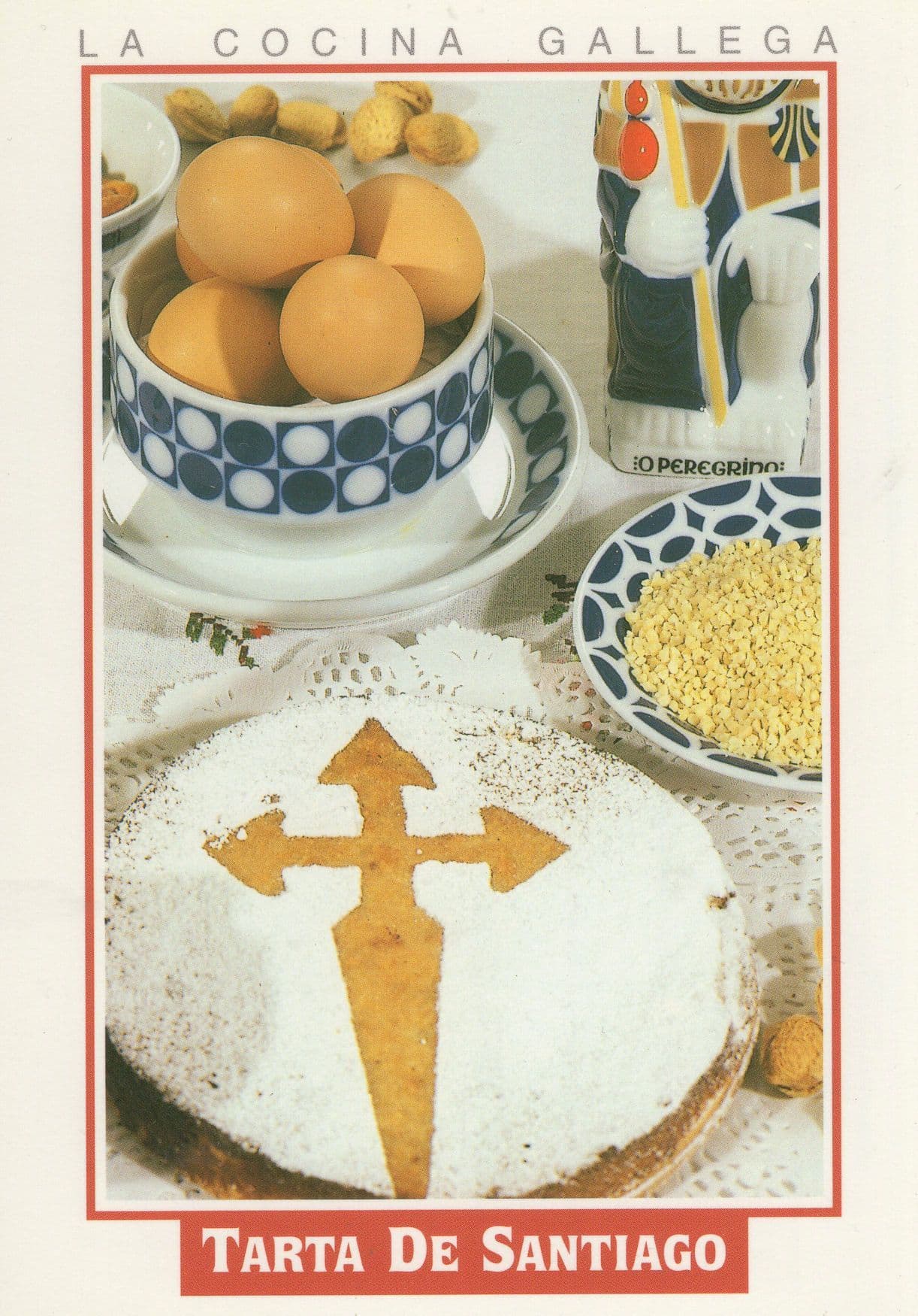 Tarta De Santiago Spanish Cake Eggs Meal Cookery Postcard
