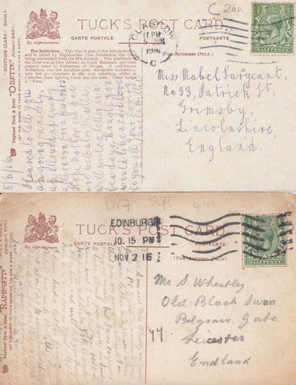Tartan Loch Bannoch WW1 Wartime Scottish Sheep Bathing 2x War Postcard s