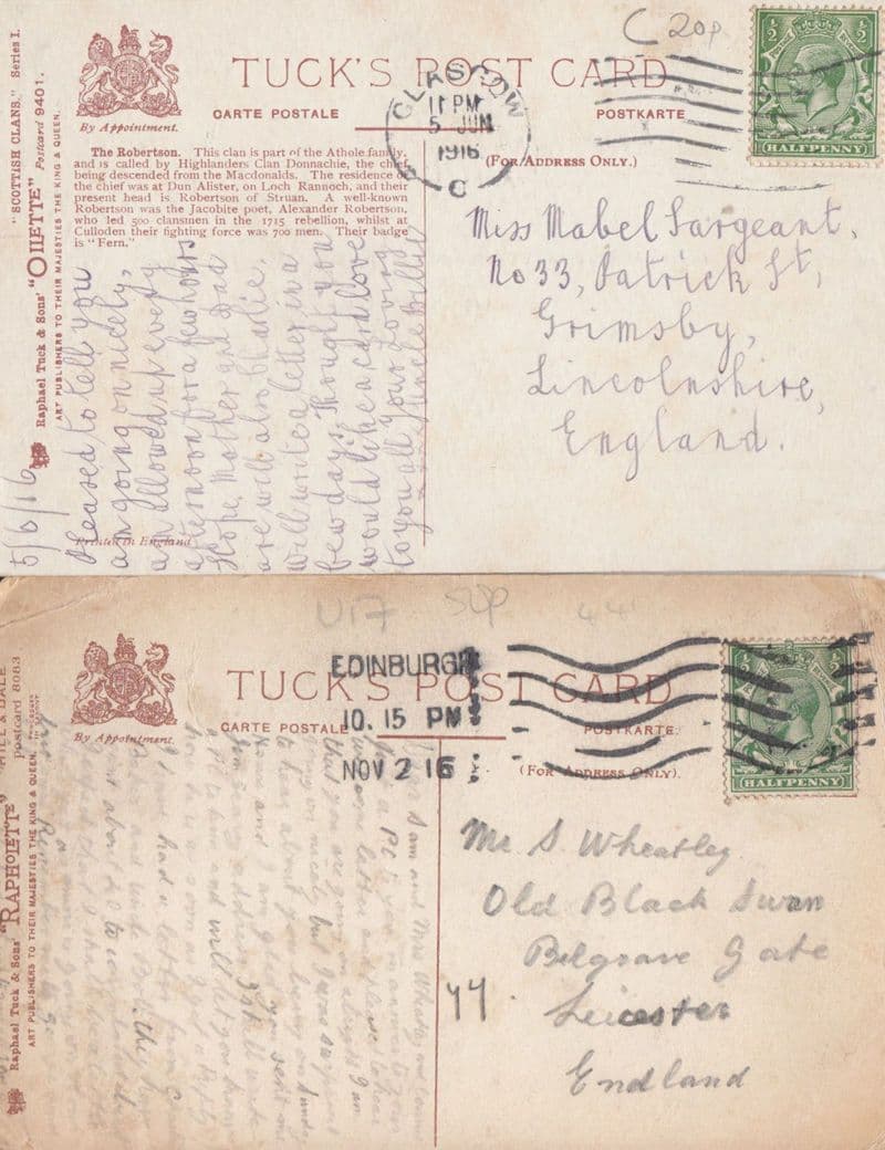 Tartan Loch Bannoch WW1 Wartime Scottish Sheep Bathing 2x War Postcard s