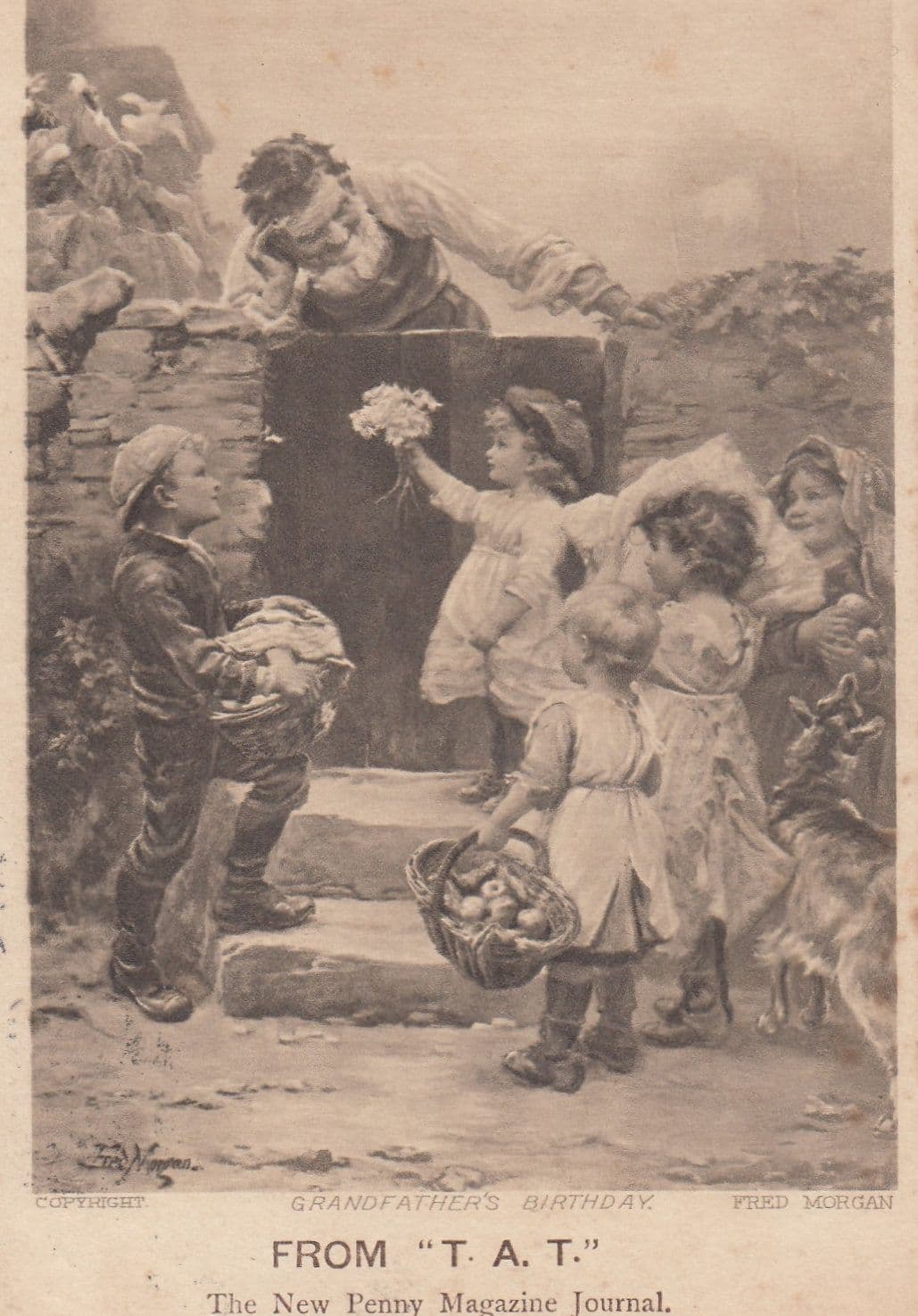 TAT Magazine Grandfathers Birthday Antique Advertising Postcard