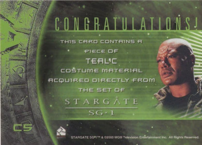 Teal C REAL Stargate SG-1 Costume Outfit Prop Photo Limited Card