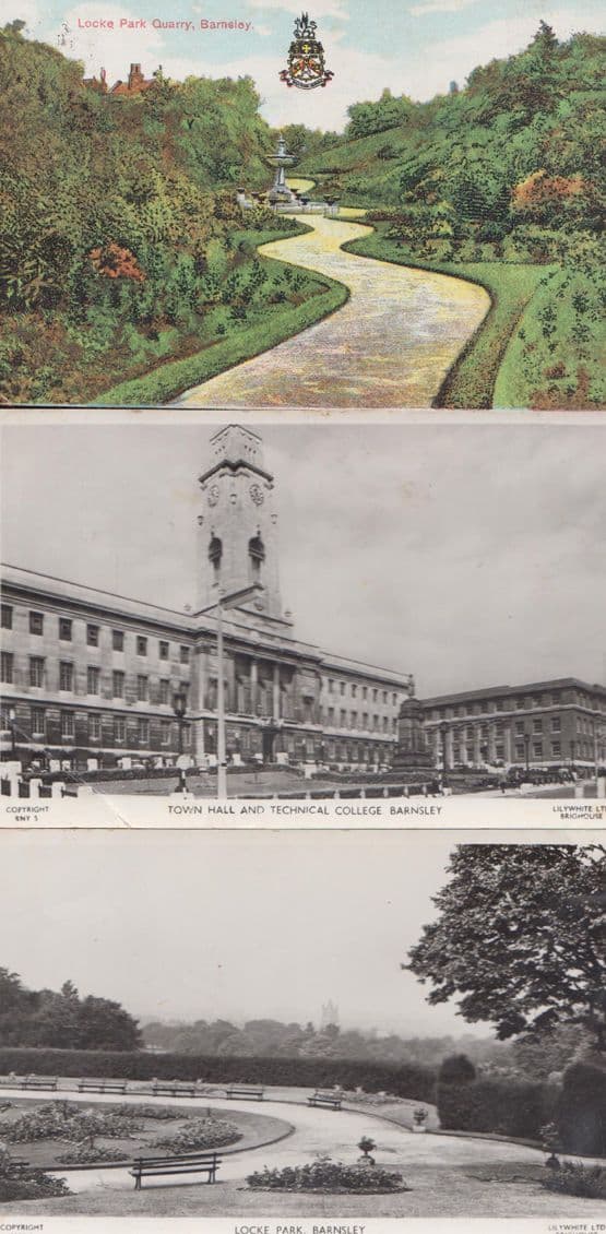 Technical College Locke Park Quarry Barnsley 2x Vintage Real Photo Postcard