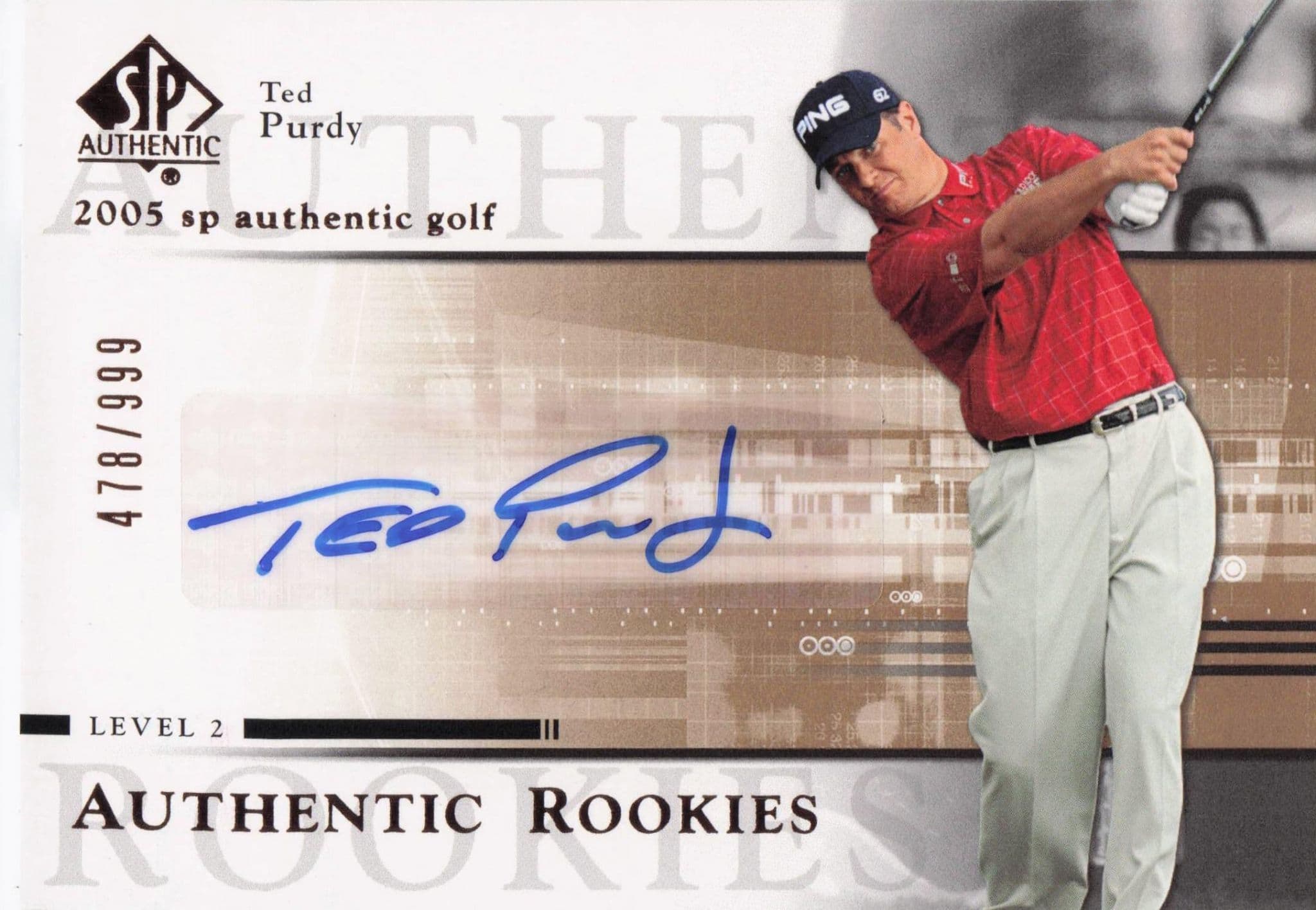 Ted Purdy Authentic Rookies 2005 Golf SP Hand Signed Autograph Card