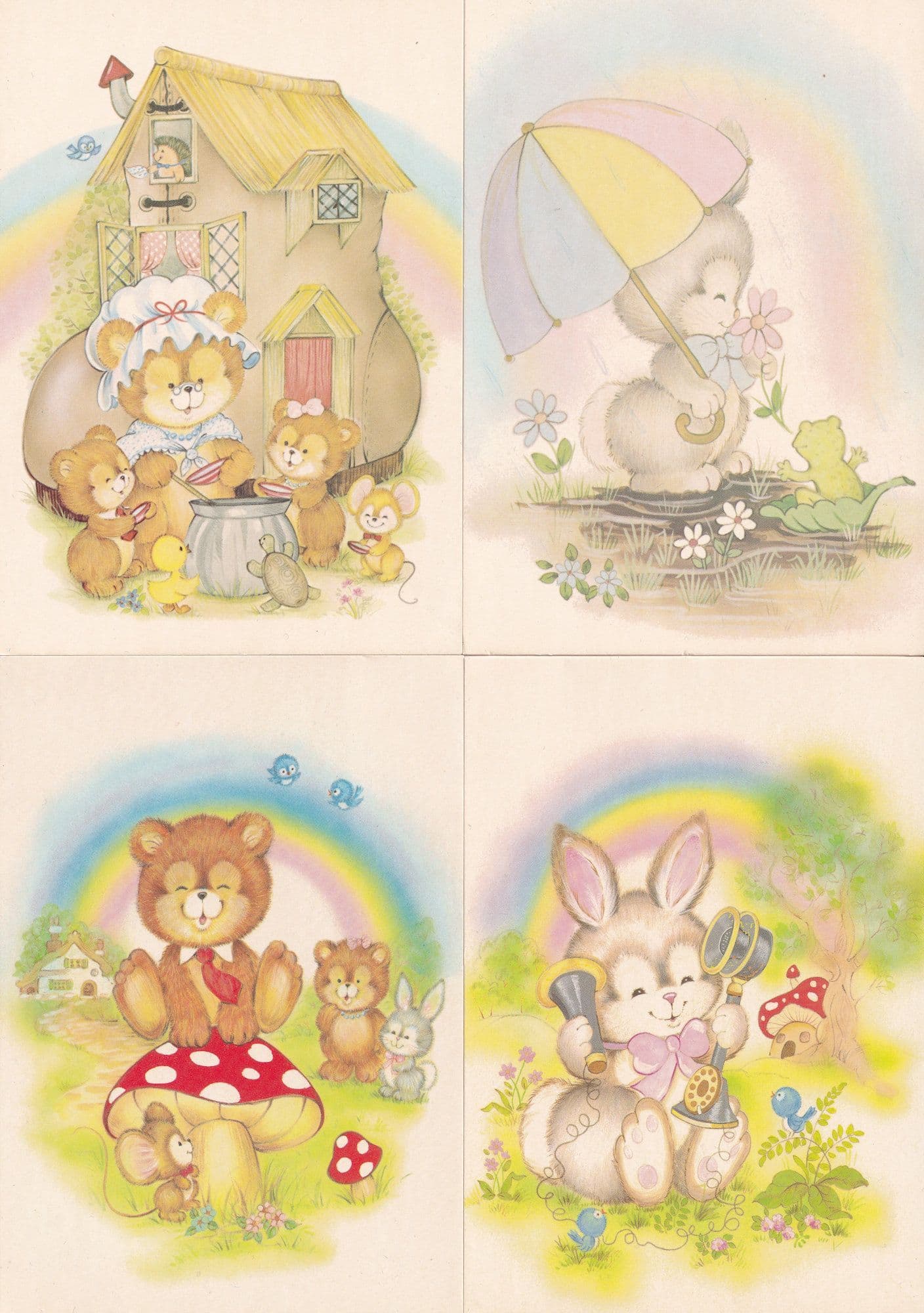 Teddy Bears LGBT Rainbows 4x Childrens Postcard s