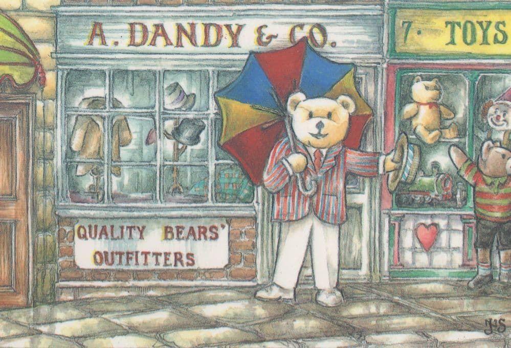 Teddy Bears Tailors Tailoring Suit Service Postcard