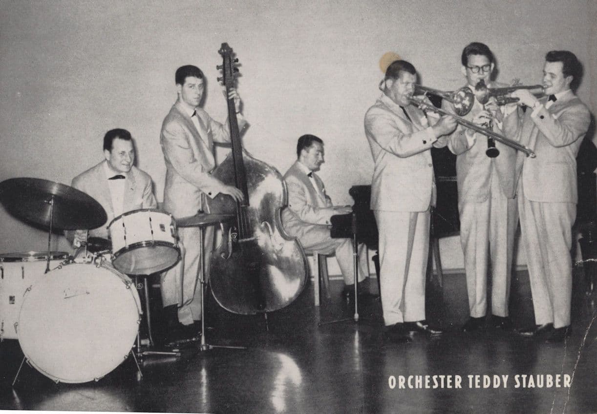 Teddy Stauber German Trombonist Jazz Band Hand Signed Postcard