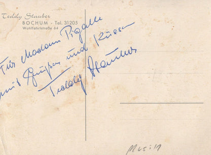 Teddy Stauber German Trombonist Jazz Band Hand Signed Postcard