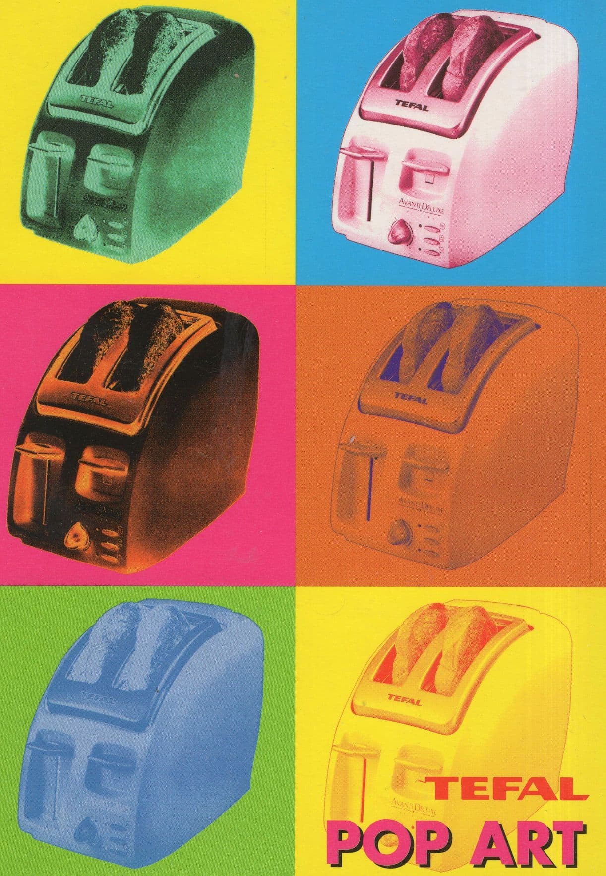 Tefal Toaster Pop Art Andy Warhol Comic Advertising Postcard