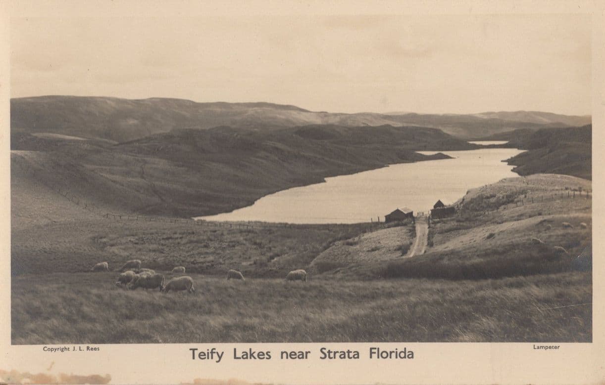 Teify Lakes Strata Florida Welsh Antique Postcard