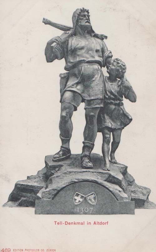 Tell Denkmal Altdorf Swiss Sculpture Monument Postcard