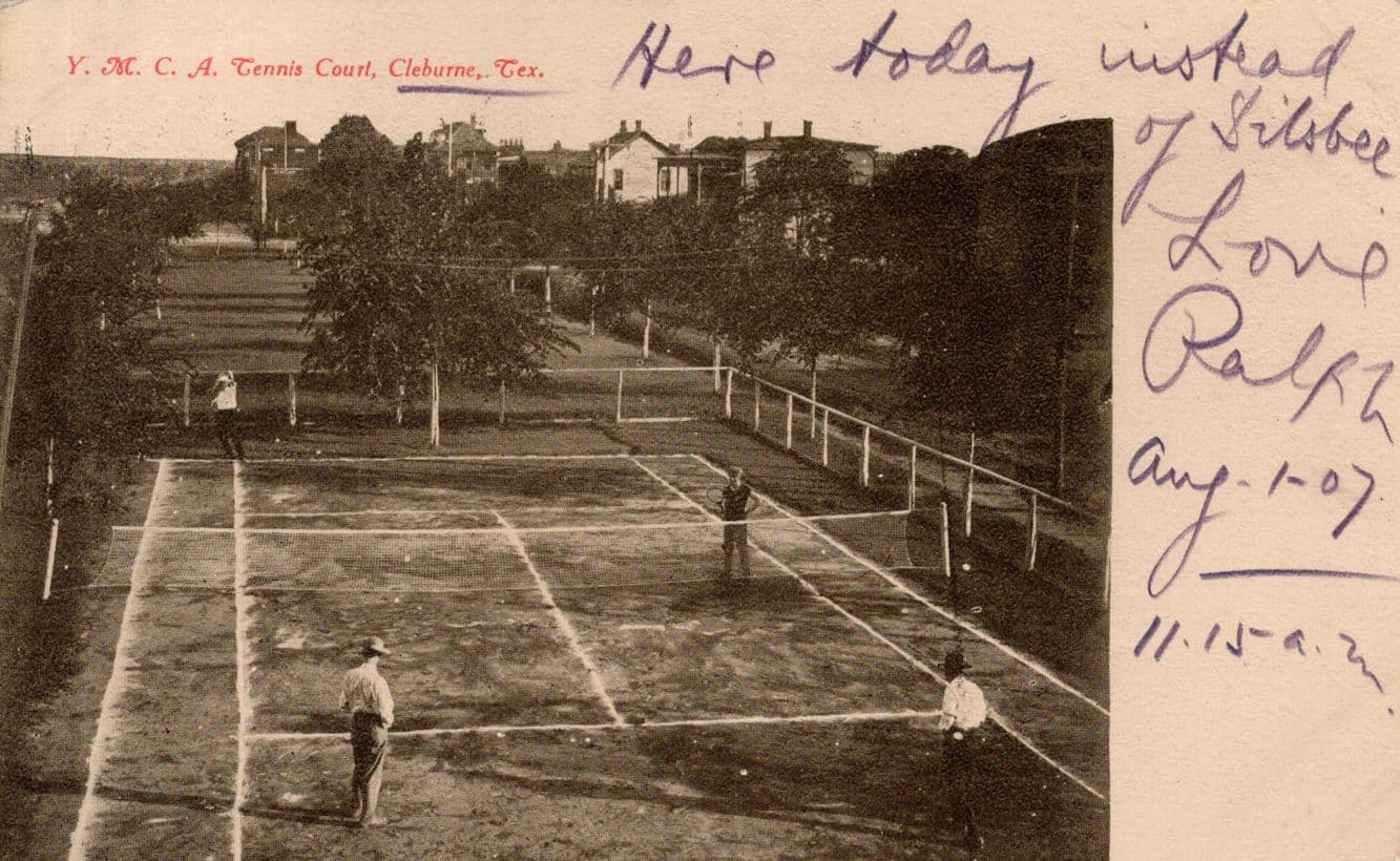 Tennis Court at Cleburne YMCA Texas Antique USA Postcard