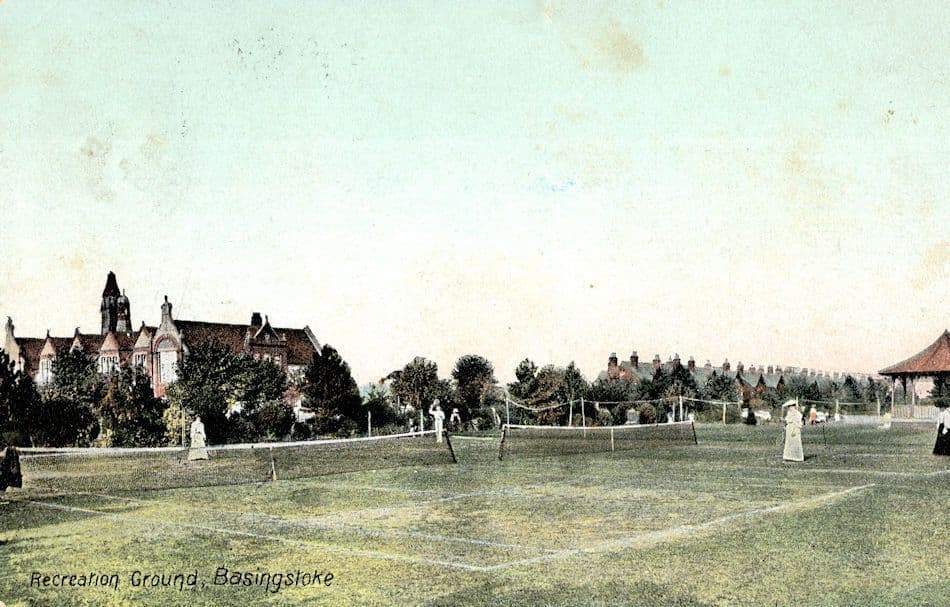 Tennis Courts Recreation Ground Basingstoke Hampshire Rare Old Postcard