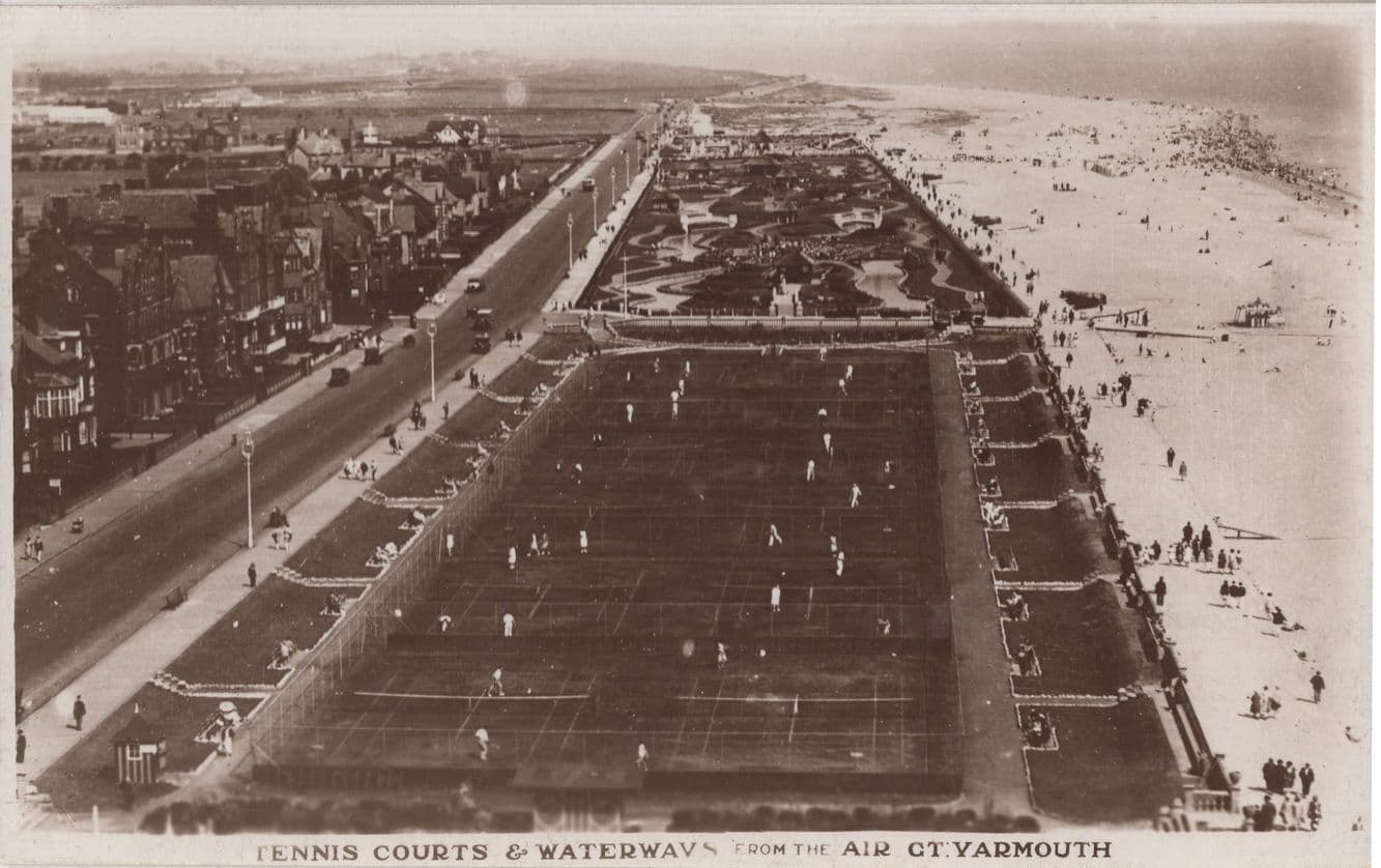 Tennis Matches In Play on Courts in Great Yarmouth RPC Postcard