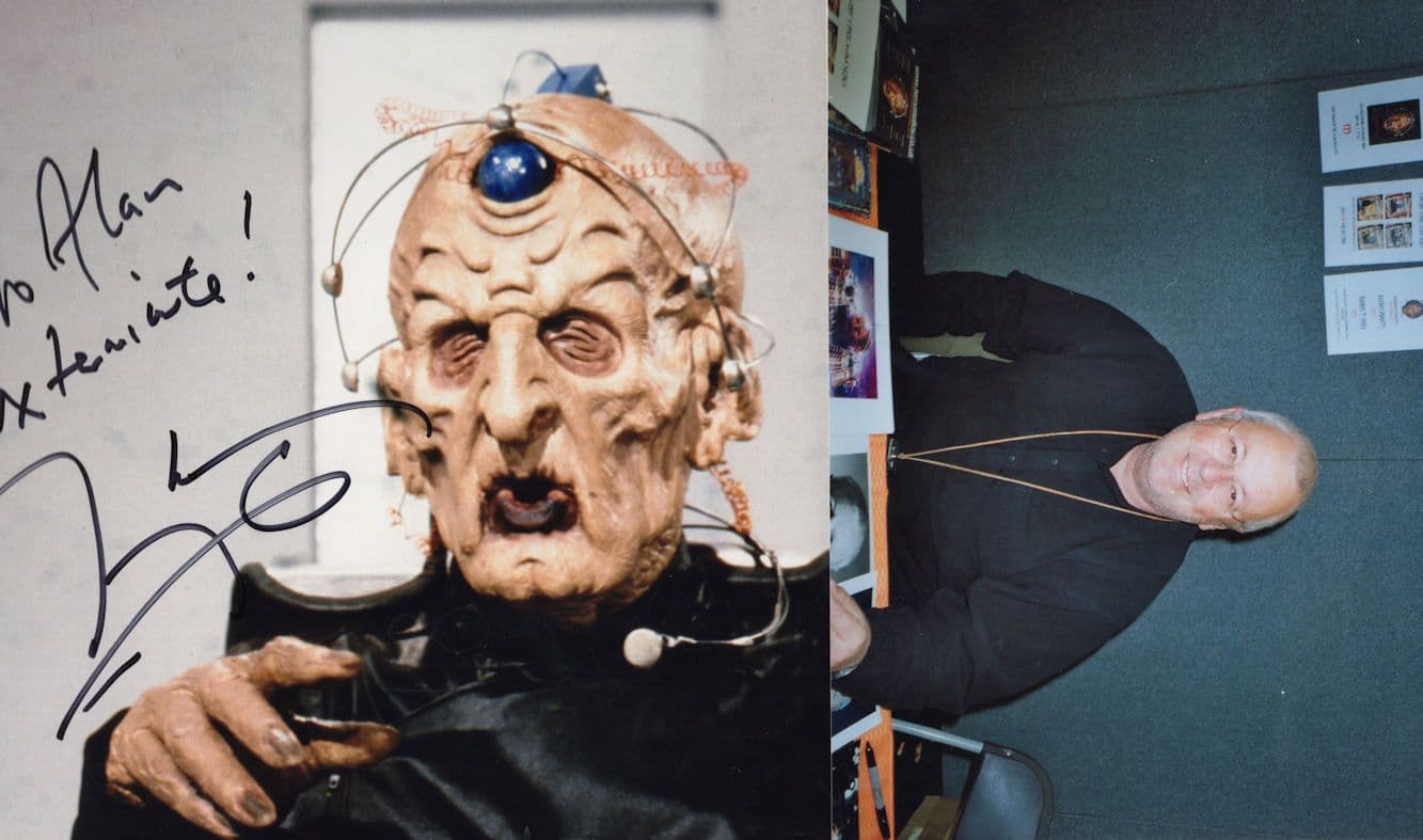 Terry Molloy Dr Who Resurrection Of The Daleks 10x8 Hand Signed & COA 2x PHOTO S