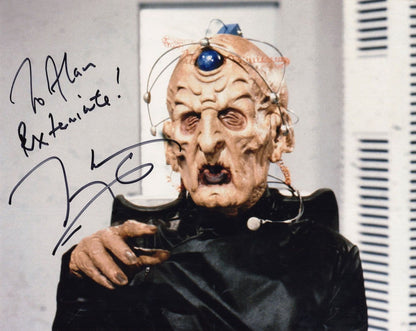 Terry Molloy Dr Who Resurrection Of The Daleks 10x8 Hand Signed & COA 2x PHOTO S