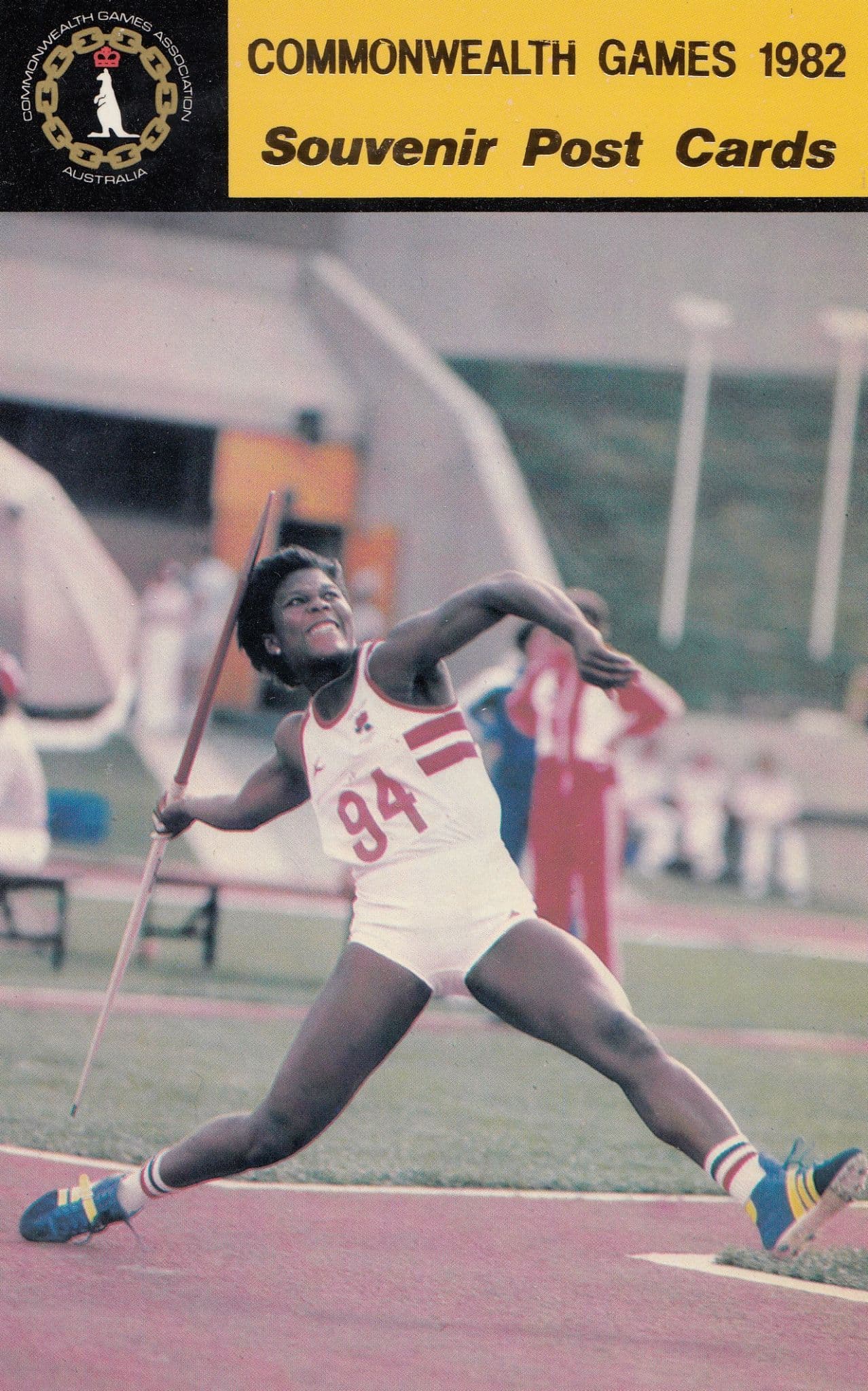 Tesa Sanderson Javelin British Gold Medal 1982 Commonwealth Games Postcard