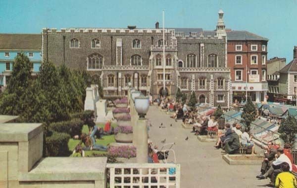 Tescos Supermarket Norwich 1970s Guildhall Norfolk Postcard