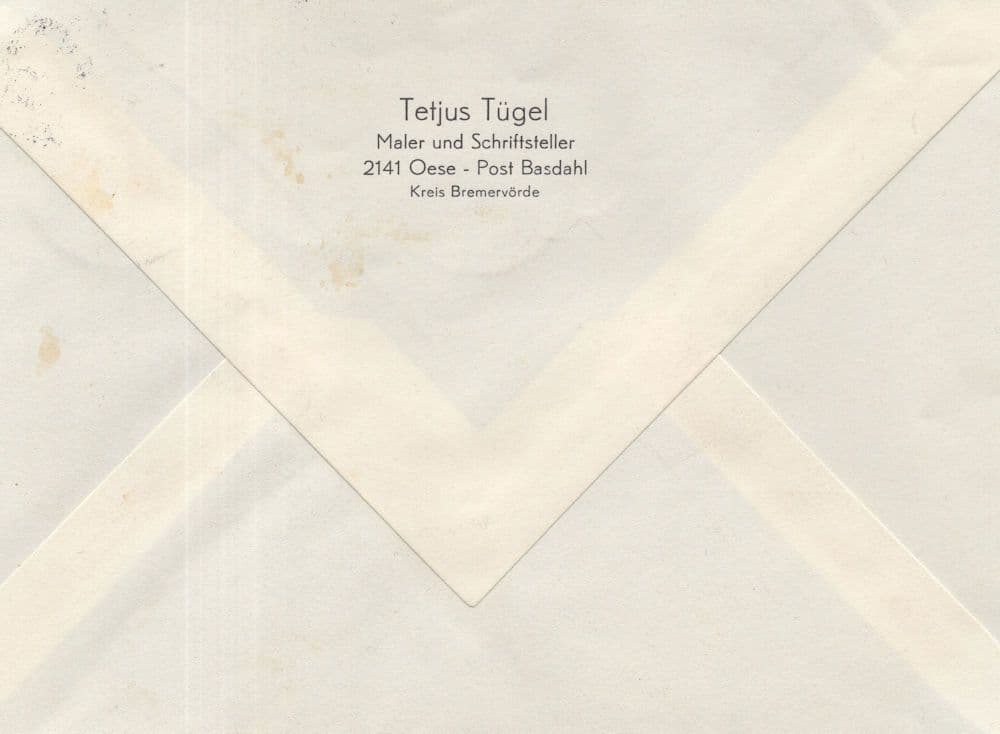 Tetjus Tugel German Painter Old Artist Official Hand Signed 2x Autograph Envelope