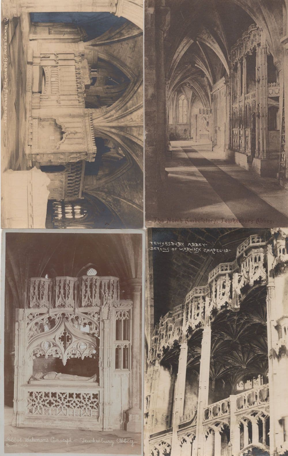 Tewkesbury Abbey Antique 4x Old Postcard s