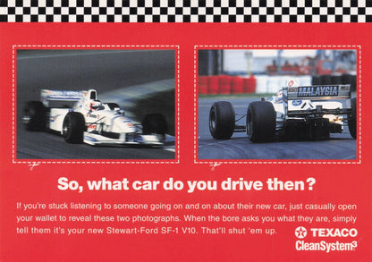 Texaco F1 Motor Racing Cars Advertising Postcard