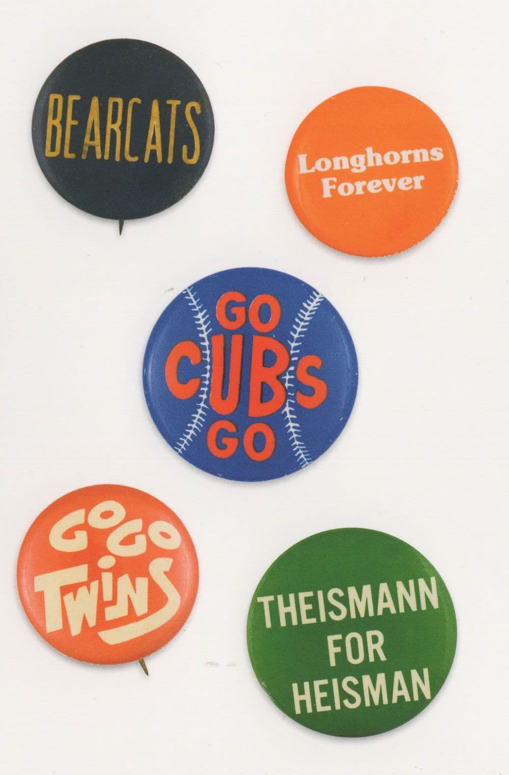 Texas Longhorns Chicago Cubs Minnesota Twins NFL Badge Button Postcard