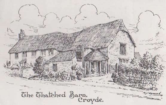 Thatched Cottage Barn Croyde Artist Drawing 1970s Postcard