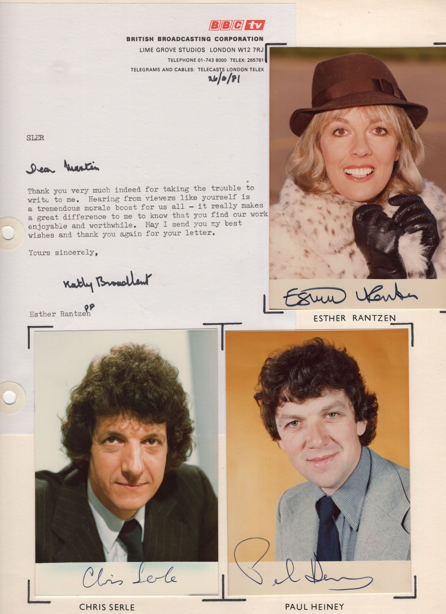 Thats Life Esther Rantzen MULTI Hand Signed Display & BBC Letter