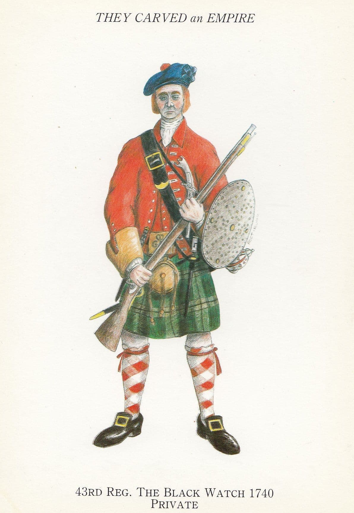 The 1740 Black Watch Private Uniform Spanish War Postcard