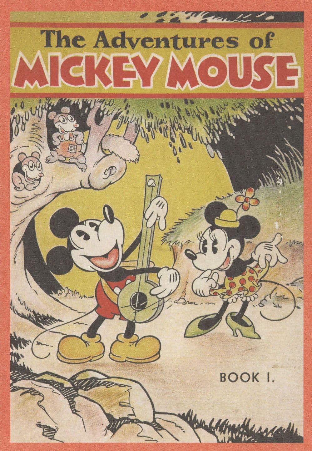 The Adventures Of Mickey Mouse Old Book Minnie Advert Postcard