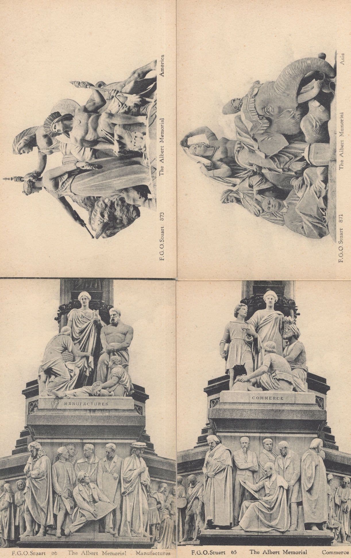 The Albert Memorial America Asia 4x London Old Postcard Bundle