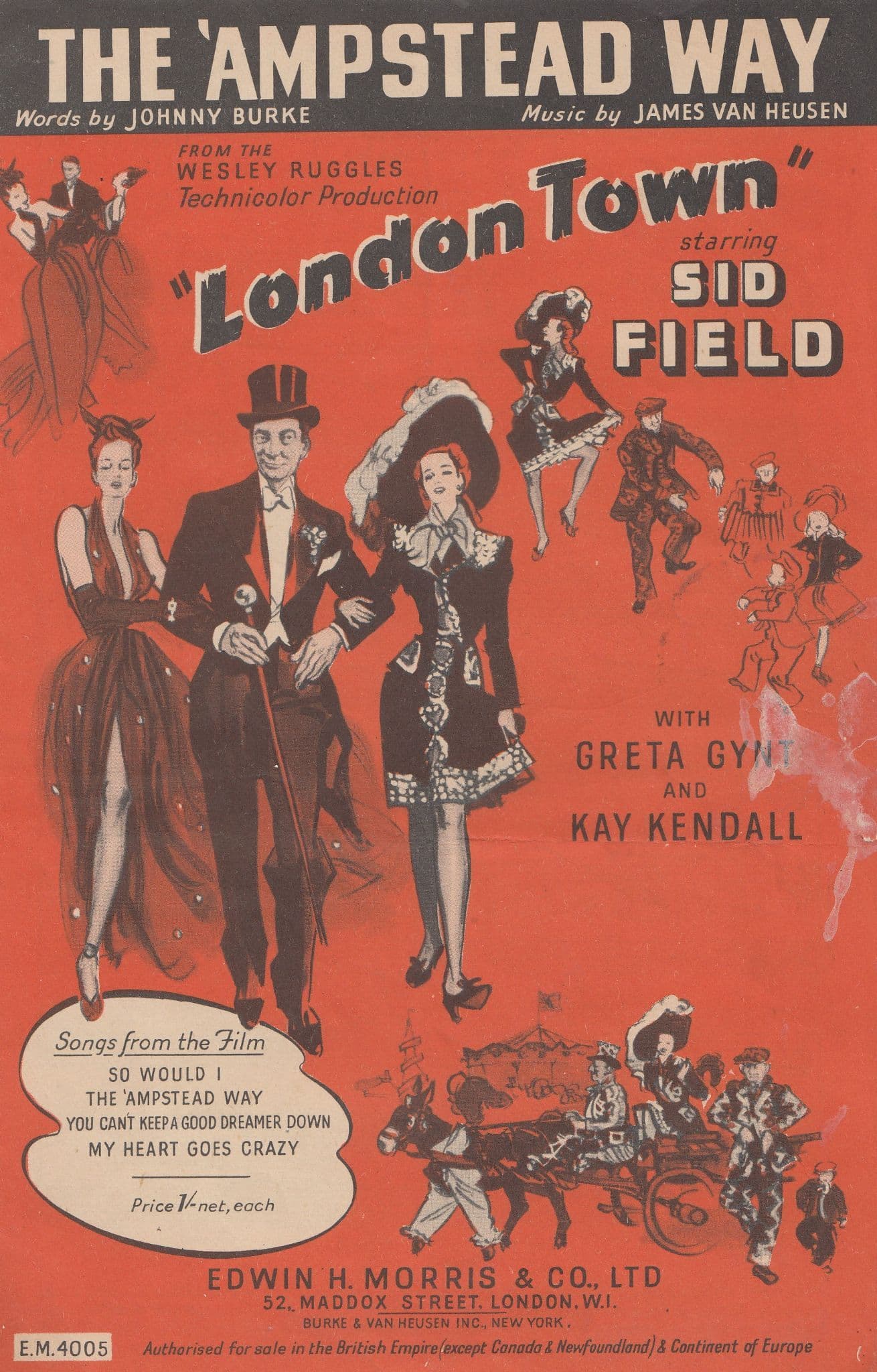 The 'Ampstead Way Sid Field 1940s Sheet Music