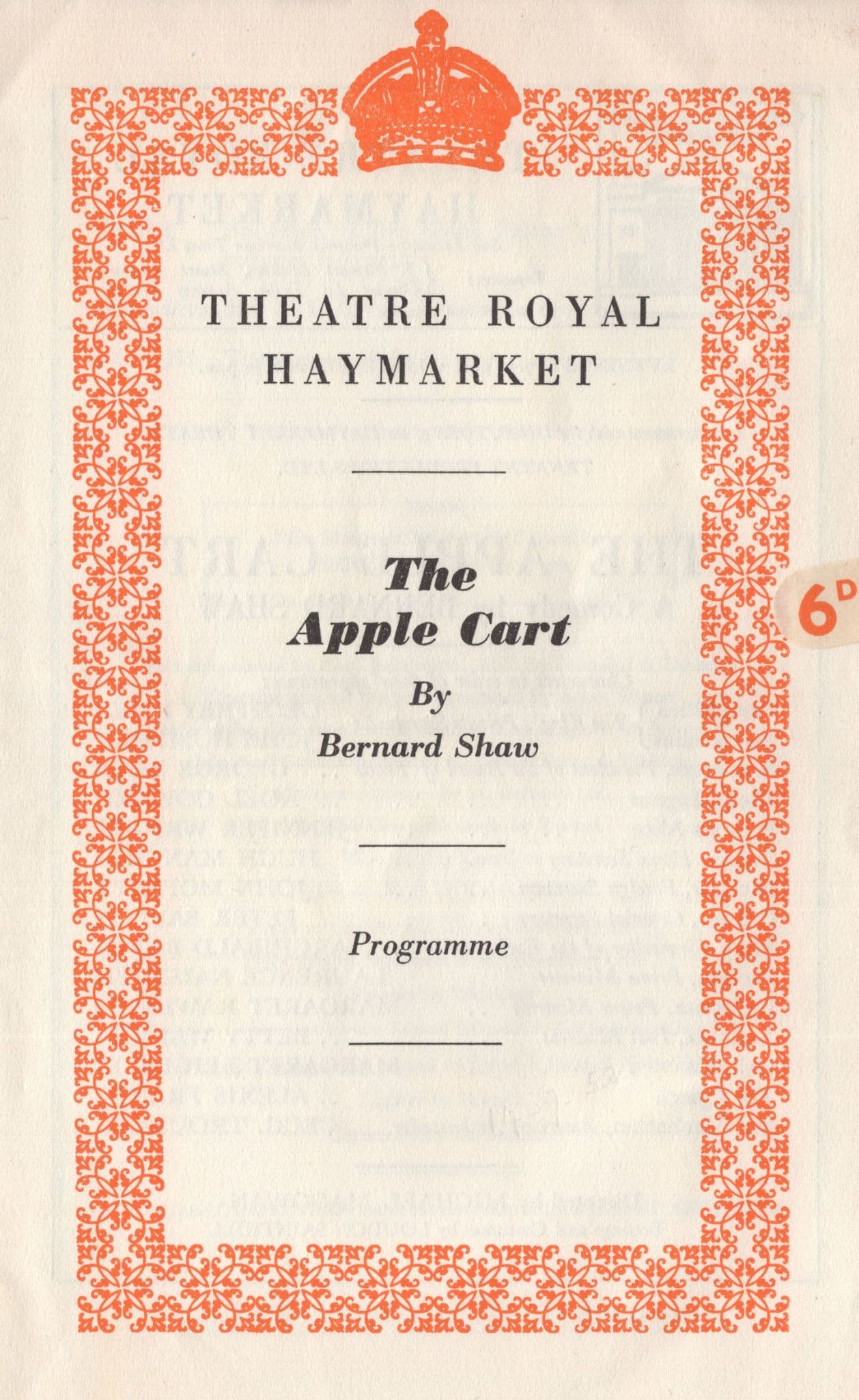The Apple Cart Bernard Shaw Noel Coward As Actor London Theatre Programme