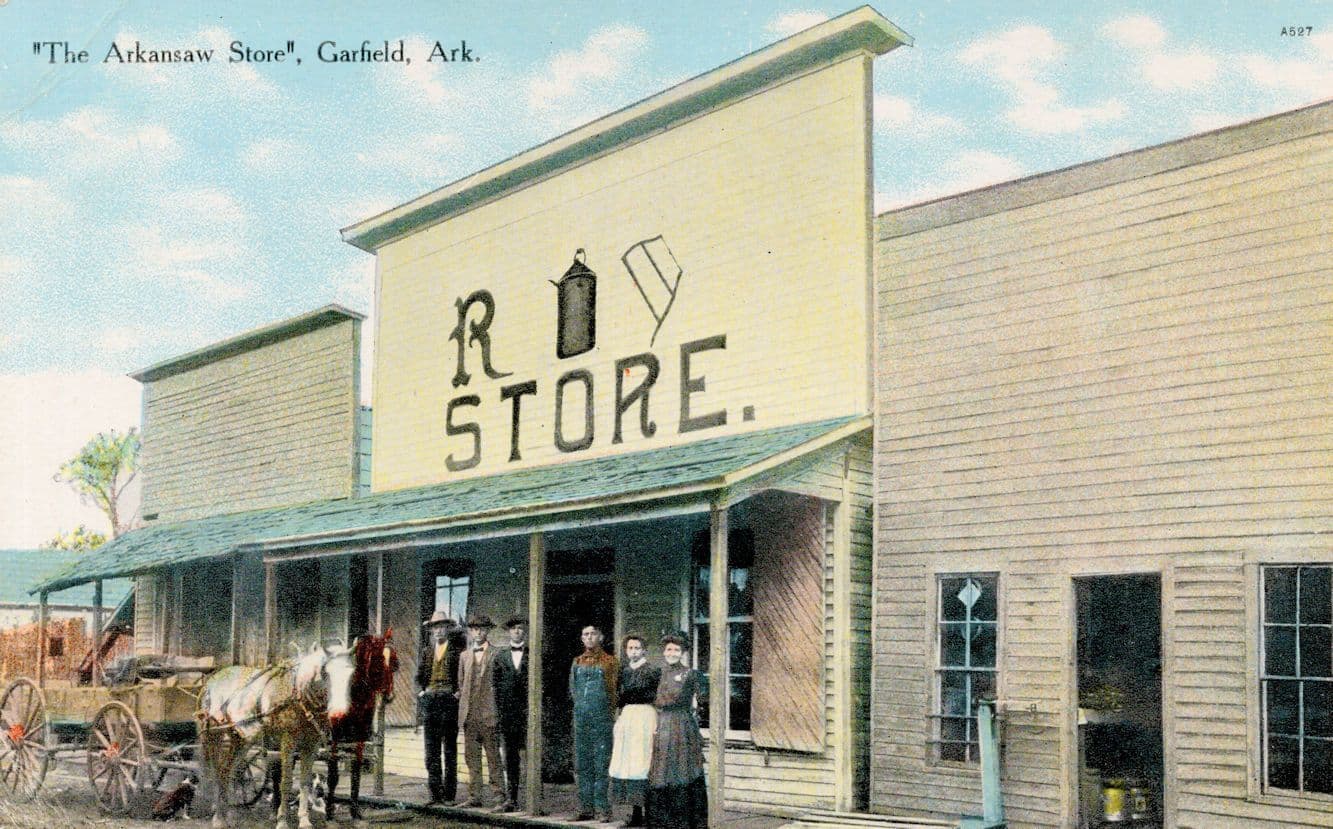 The Arkansas Store Garfield Horse Drawn RPO USA Old Postcard