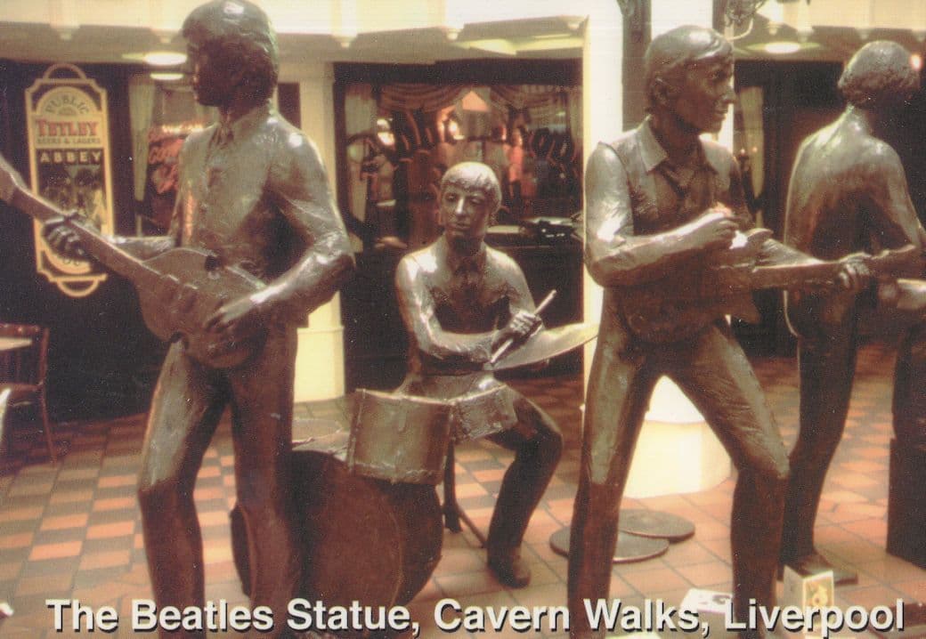 The Beatles Statue Live Monument Cavern Walks Liverpool Postcard
