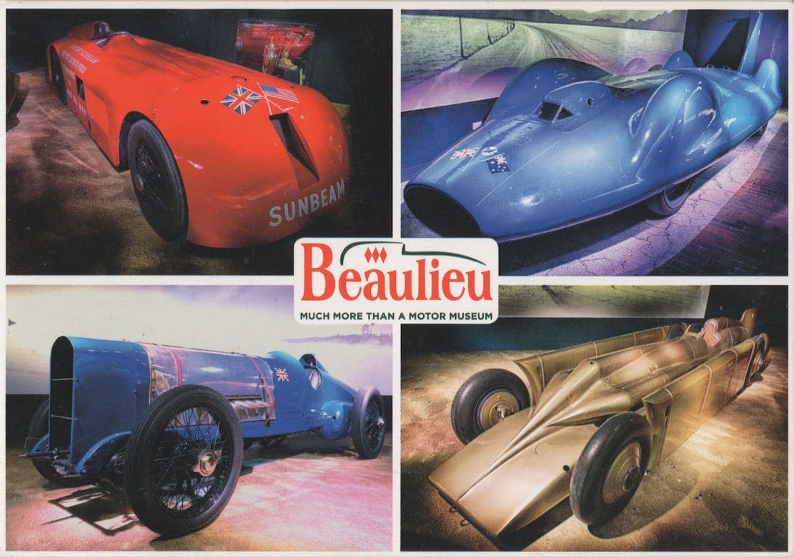The Beaulieu Sports Classic Car Museum Record Breakers Postcard