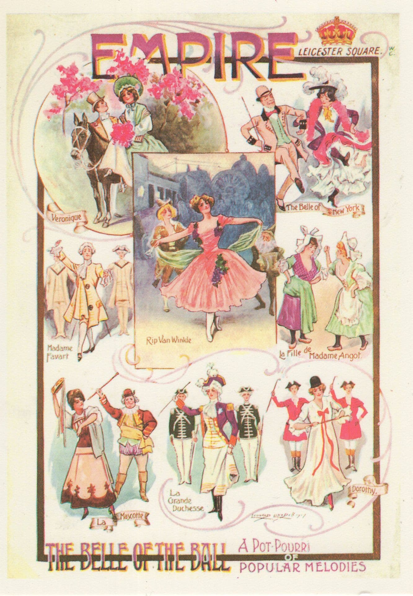 The Belle Of The Ball Empire Theatre Poster Advertising Postcard