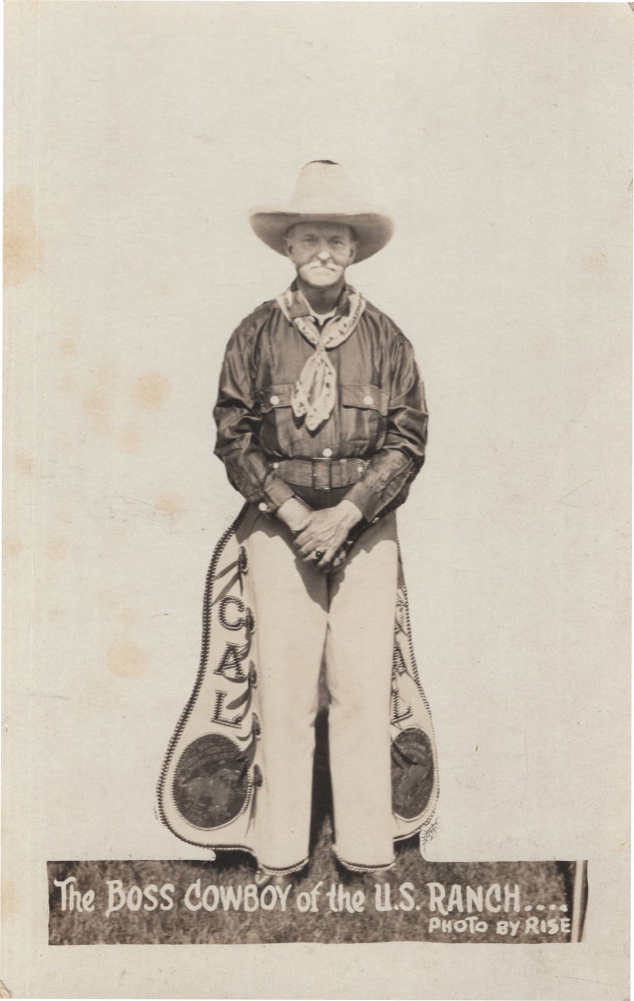 The Best USA Cowboy Of The Ranch Western Antique Real Photo Postcard